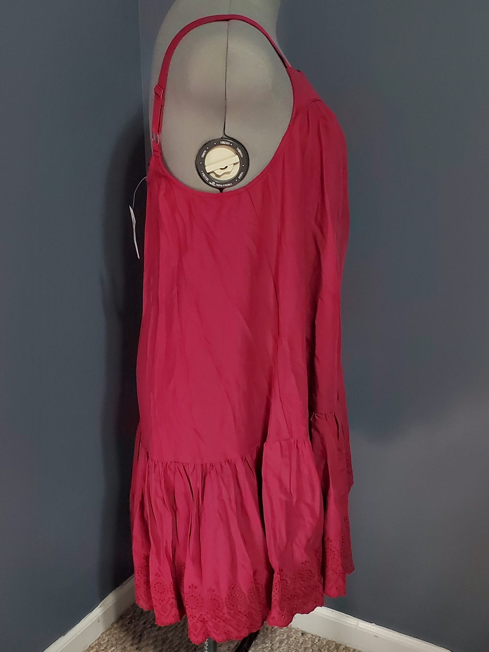 NWT Torrid Dark Mauve Pink Eyelet-Hem Mini Dress Babydoll Top Women's Size 10 - Picture 5 of 9
